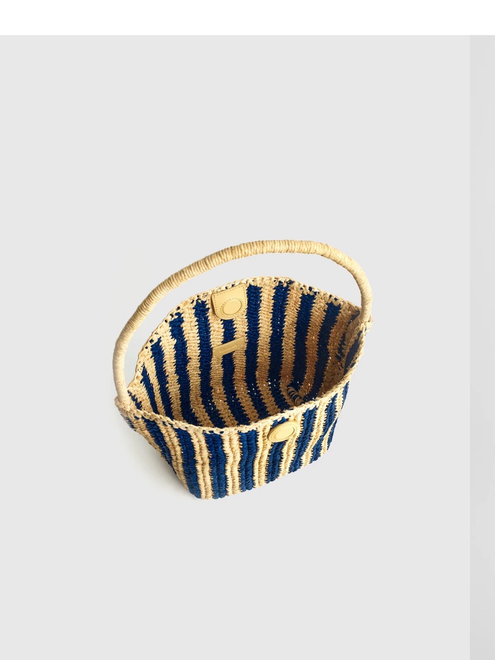 Madewell Striped Woven Shoulder Bag in Natural & Navy - Picture 2 of 9